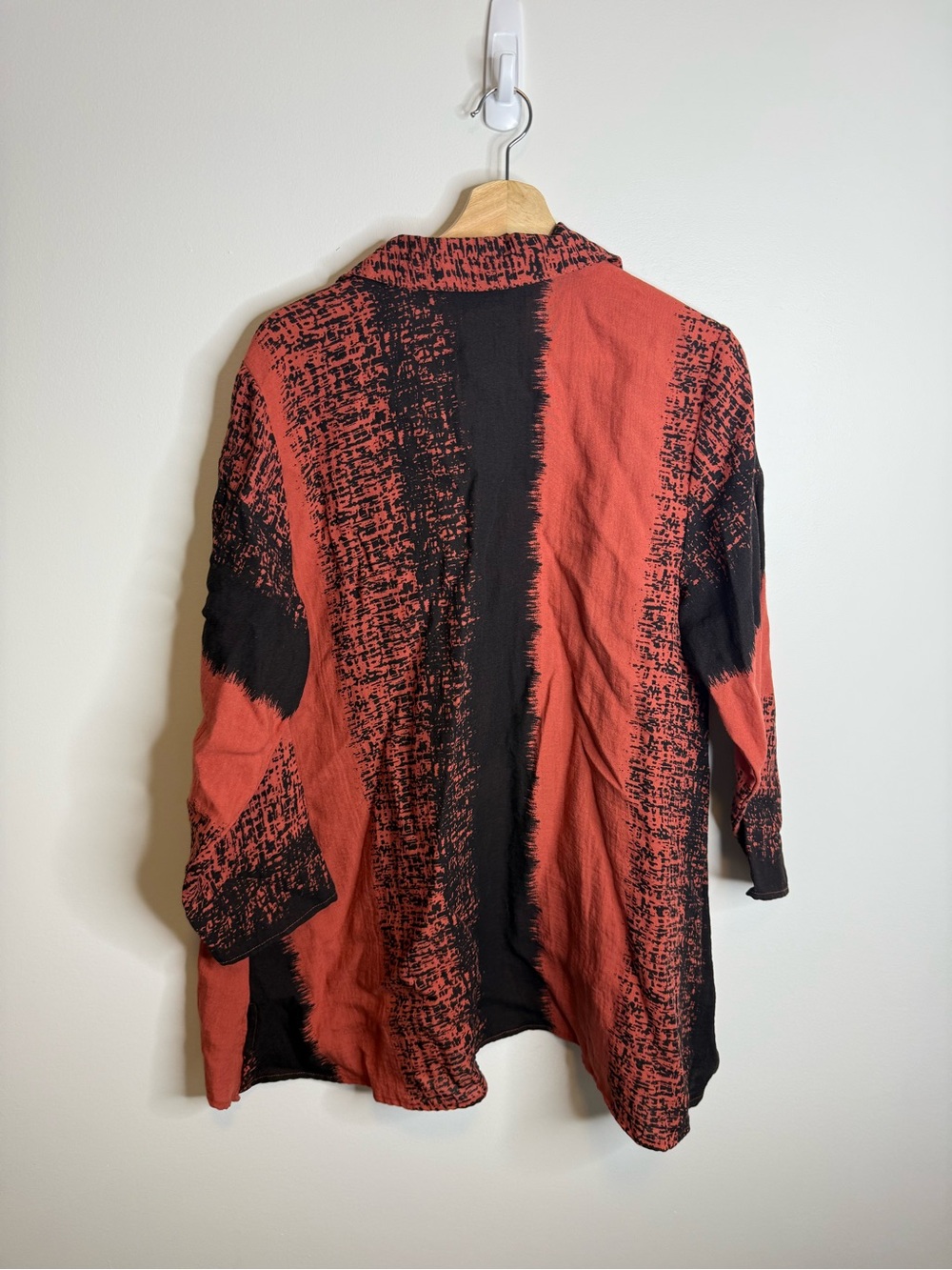 Habitat Button Down Shirt black red orange size large top - Picture 7 of 7